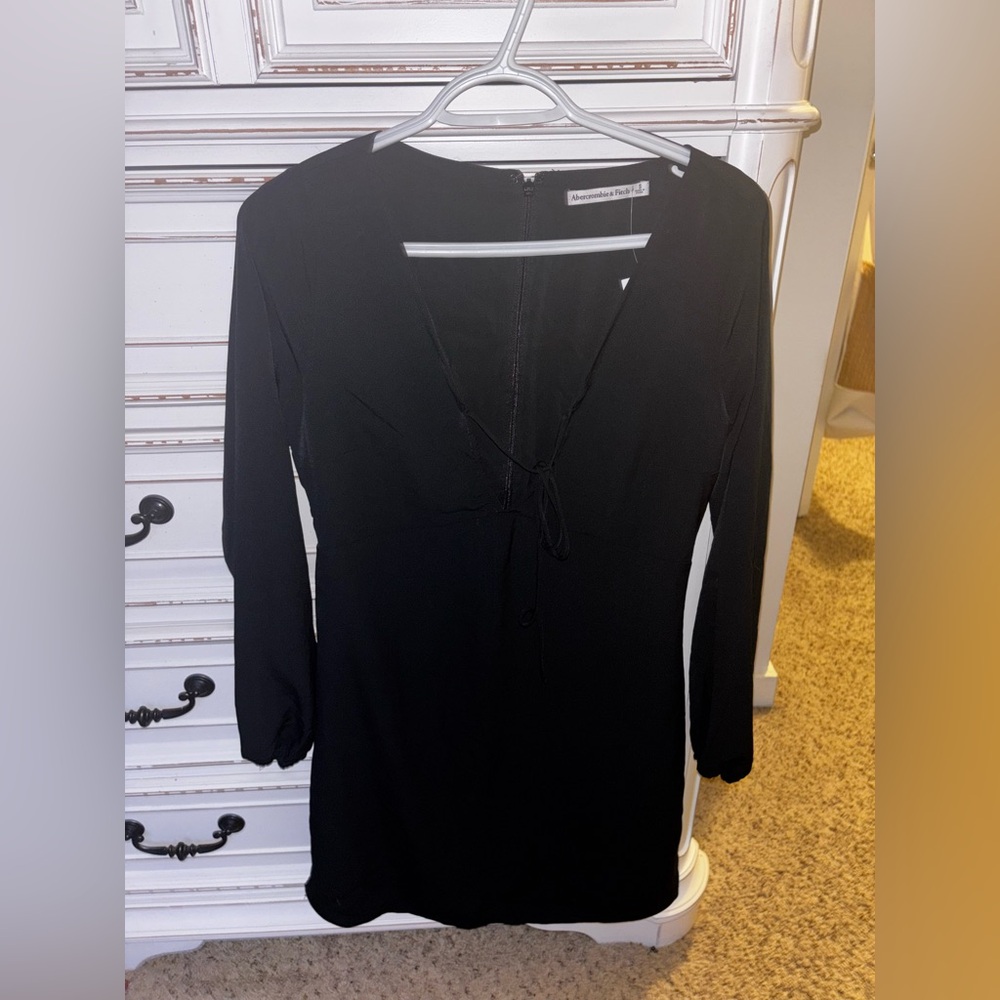 Abercrombie & Fitch Black Dress with neck tie detail